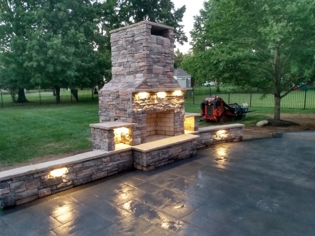 Outdoor Fireplaces, Stamped Concrete Patios Monster Home Services Nashville TN